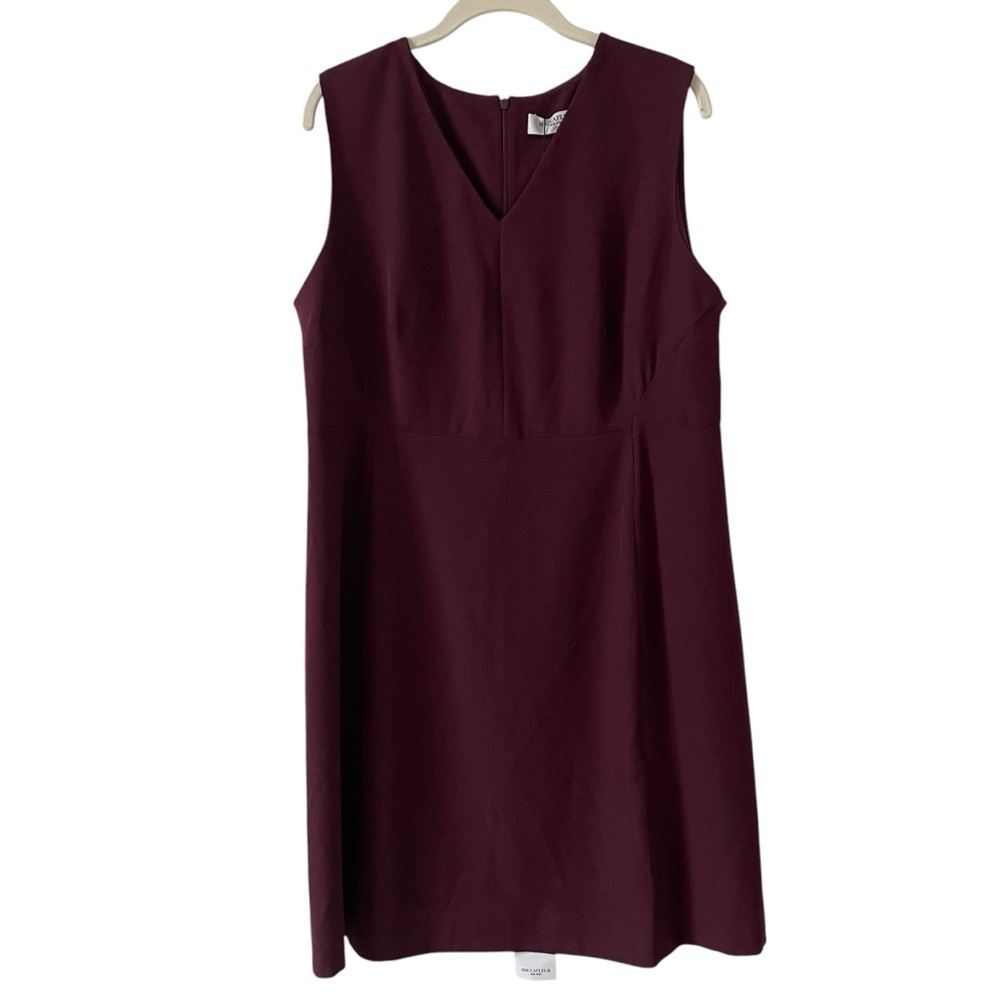 MM Lafleur Annie Dress Claret Size 1X Career Minimalist Aline Plus Size